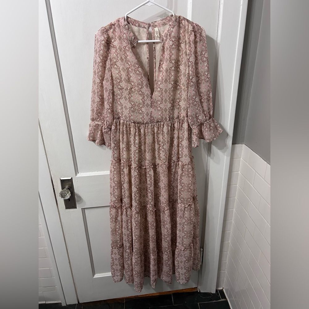 Elan Blush Long Sleeve Dress